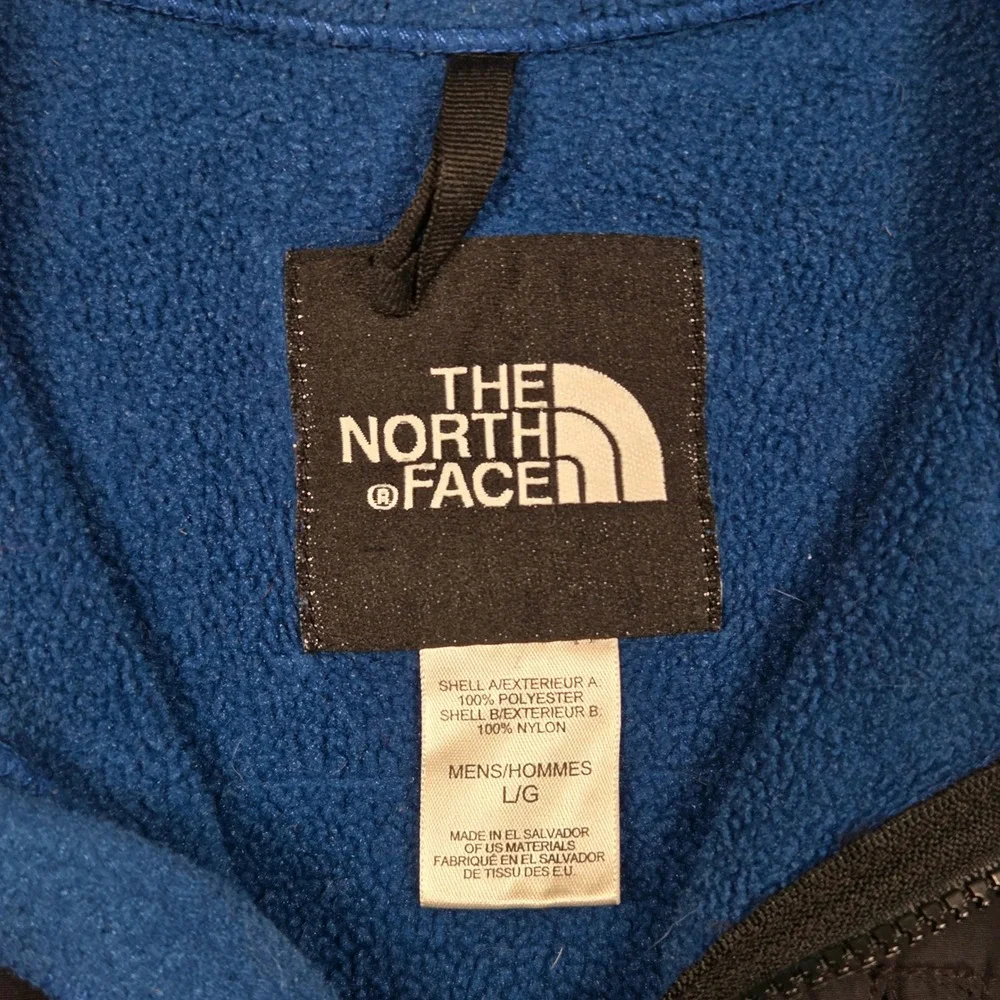 Vintage The North Face Polartec Fleece Vest Men L Blue Black Denali Full Zip Y2K